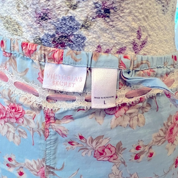 Cute Shabby Chic Roses cotton size L pajama pants - Picture 5 of 5